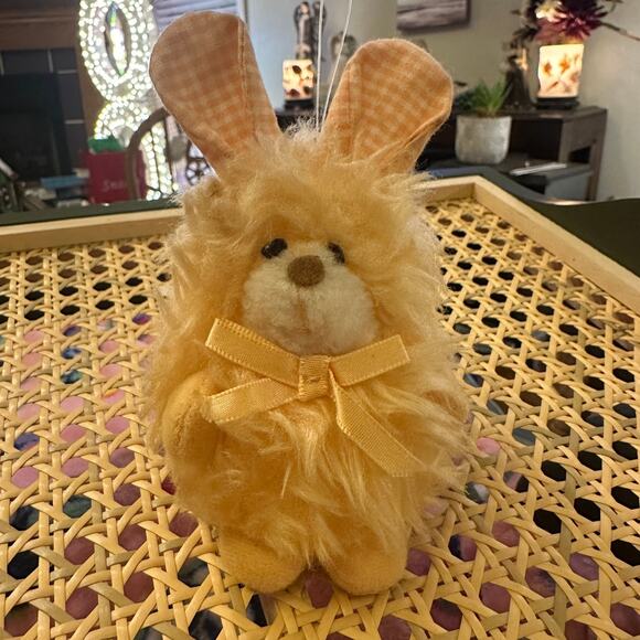 Vintage Knickerbocker 11 D2 Mini 5” Bunny with Orange Plaid Ears. Rare-Read - Picture 10 of 10